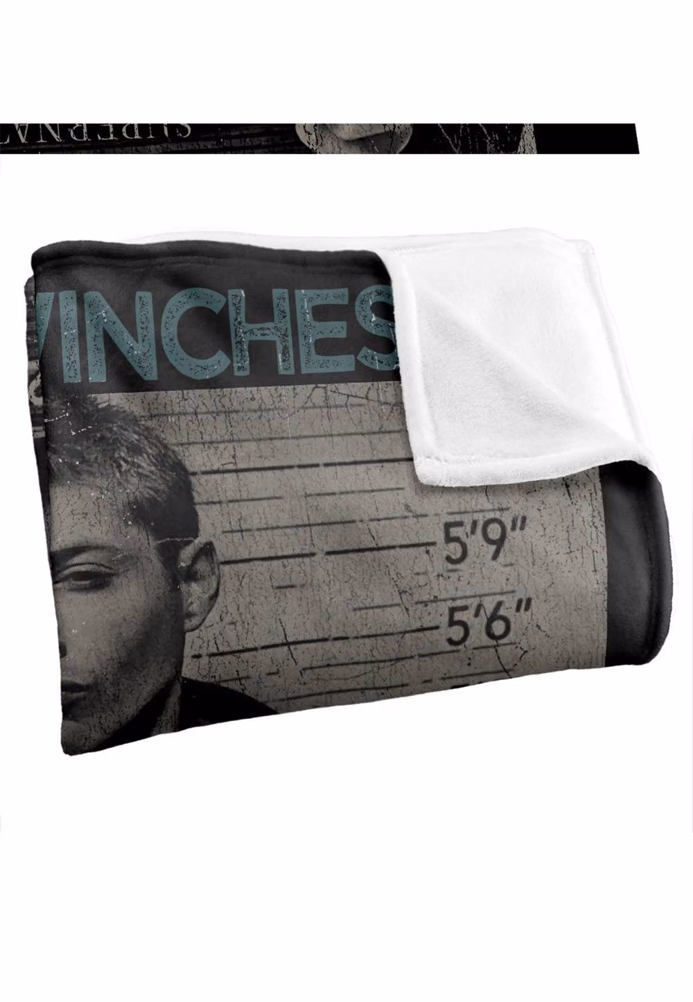Warner Brothers Supernatural Dean Mug Shot Silky Touch Super Soft White Throw Blanket – 3