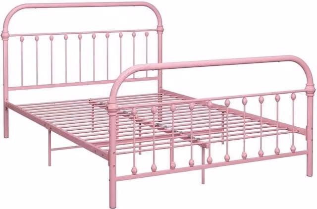 Berkfield Home Pink Metal Bed Frame, W: 120 cm, L: 200 cm