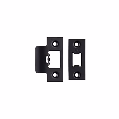 Loops Forend Strike and Fixing Pack for Tubular Latches in Matt Black – 2