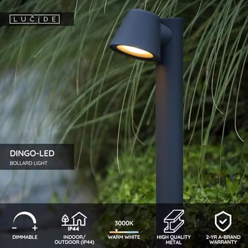 Lucide Dingo LED Garden Bollard Light, Dimmable and Adjustable, Anthracite or Black, GU10, IP44, H: 70 cm – 2