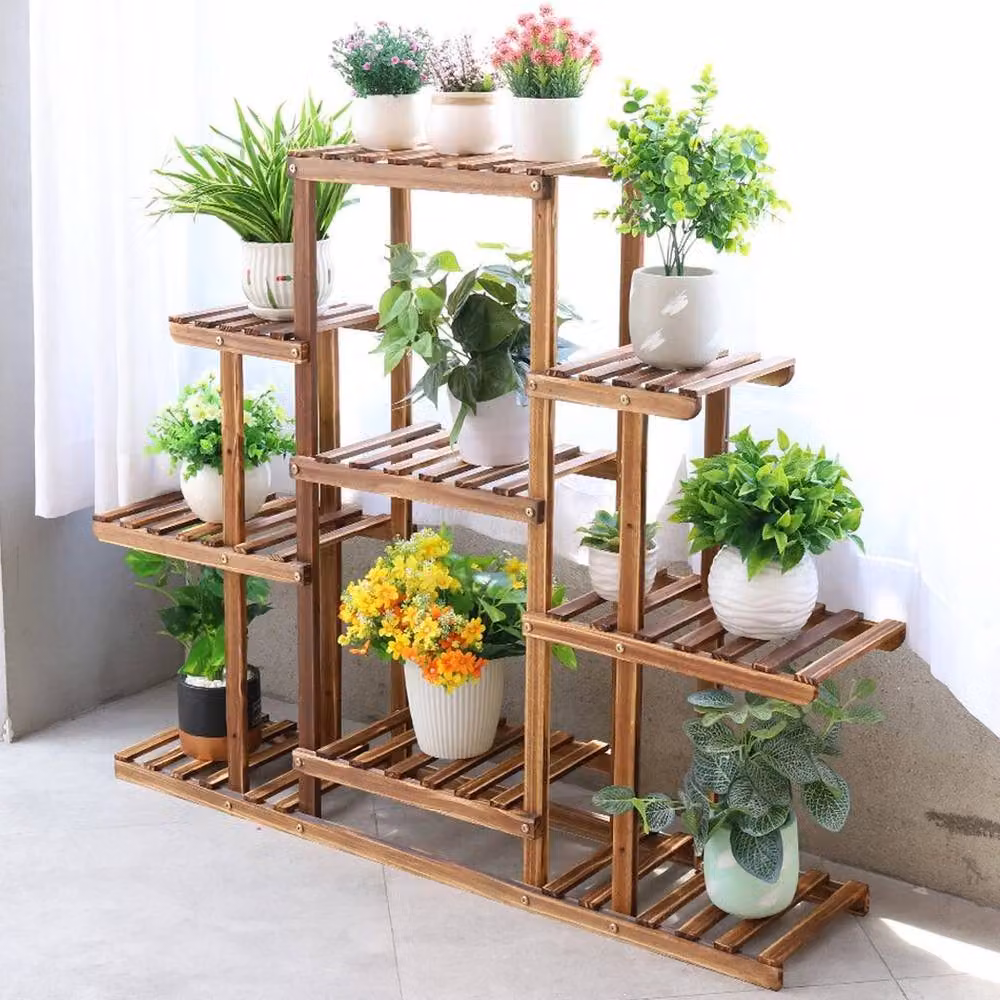 SPETLEK 6 Tiered Wooden Plant Stand in Brown, W/D/H: 25.0 x 96.5 x 115.0 cm – 5