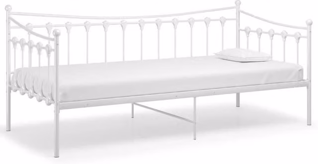 Berkfield Home White Metal Sofa Bed Frame W/D/H: 90 x 200 cm