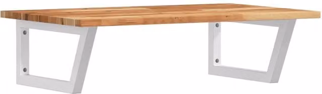 Berkfield Home Wall Mounted Basin Shelf in Brown Acacia Wood and Steel
