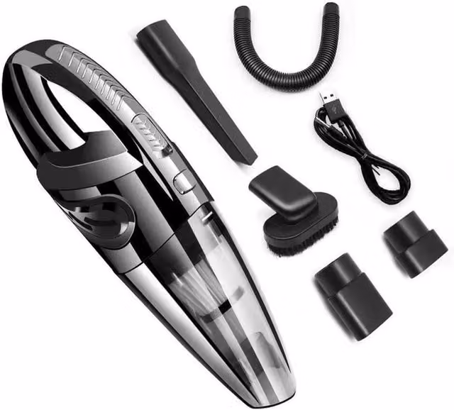 Kelvenix Cordless Handheld Vacuum Cleaner in Black, Rechargeable and Portable for Car Use and Pet Hair