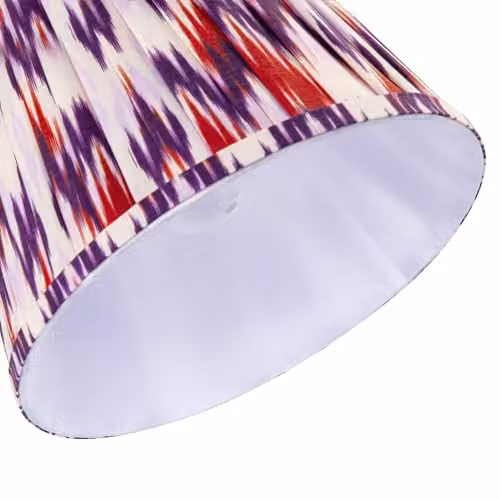 Happy Homewares Purple and Multicolour Pleated Cotton Fabric Cylinder Lamp Shade, W/D/H: 18 x 18 x 25 cm – 3