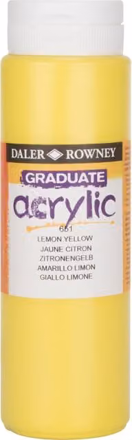 Daler Rowney Graduate Acrylic Paint, Lemon Yellow, 500ml