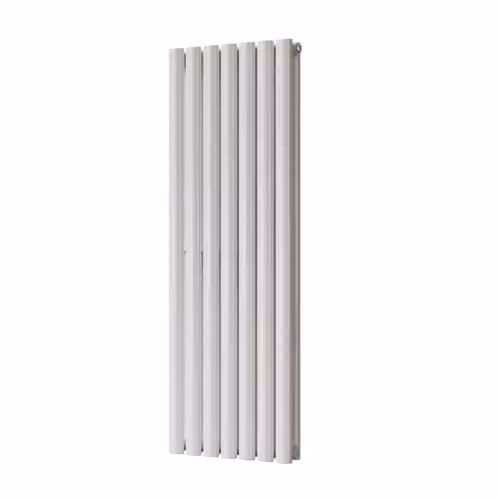 Omeara White Elliptical Tube Vertical Designer Radiator, W: 40.6 cm, H: 120 cm – 2
