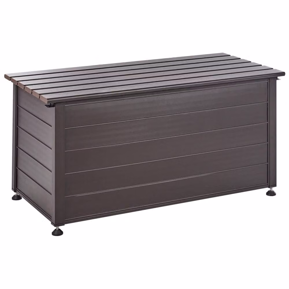 Wyld and Coco Aluminium Outdoor Storage Box, Dark Brown, W/D/H: 123 x 60 x 60 cm – 4