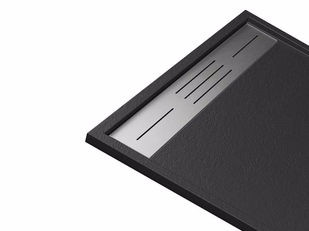 Vente-unique Lyrosa Rectangular Resin Shower Tray, Black, W: 120 cm, D: 90 cm – 4