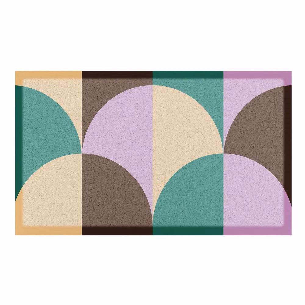 Artsy Mats Elizabeth Olwen Art Deco Indoor/Outdoor Doormat in Purple and Multicolour, W: 90 cm, D: 60 cm – 2