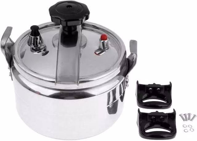 SPETLEK 7 Litre Dual Handle Aluminium Pressure Cooker in Silver – 1
