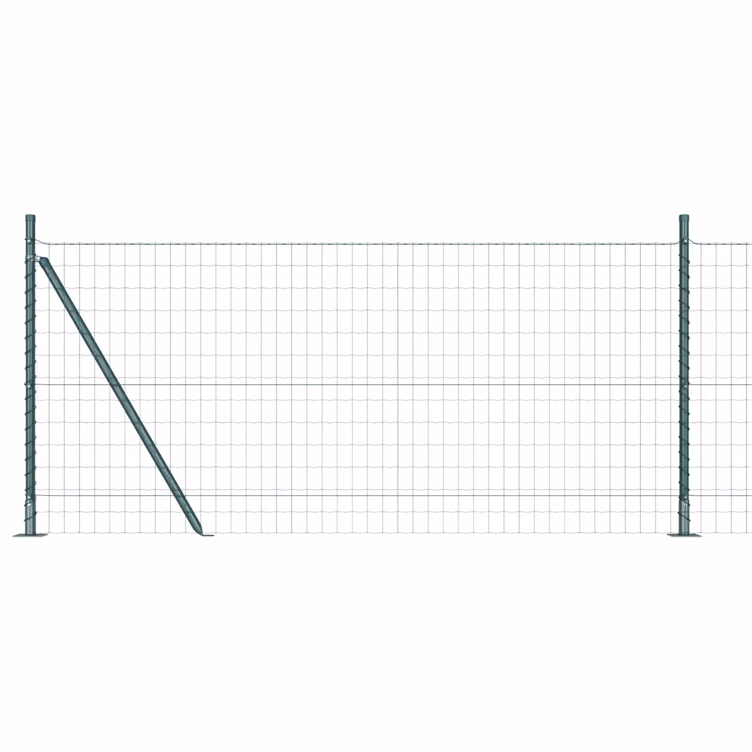 Berkfield Home Euro Fence with 7 Flanged Posts, Galvanised Steel, Silver, 0.8 x 10 m – 2