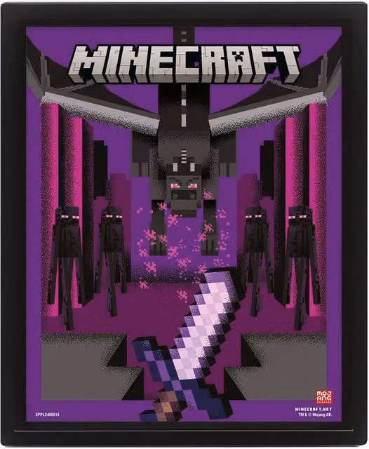 Minecraft Logo 3D Lenticular Paper Poster in Purple