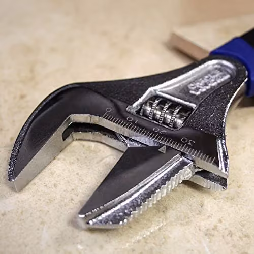 Faithfull Wide Mouth Adjustable Wrench Spanner, Silver, 200mm with 46mm Capacity – 3