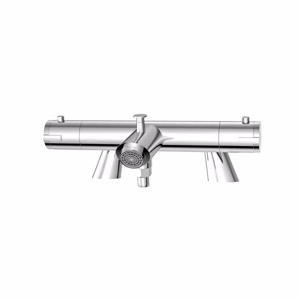 VOGREX Chrome Exposed Bath Shower Mixer Tap Set in Silver – 1