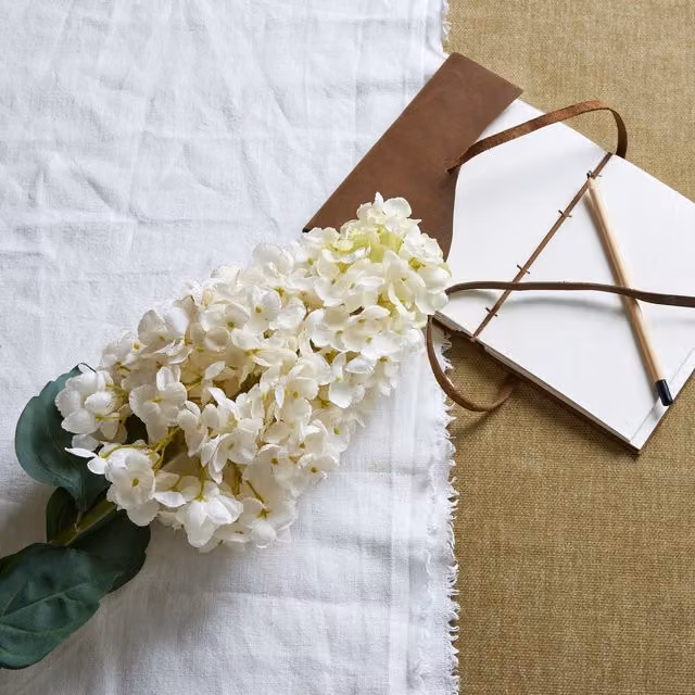 Love Lace White Spear Hydrangea Artificial Textile Flower – 1