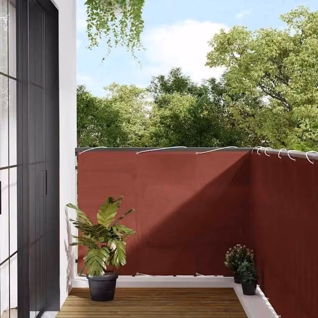 Berkfield Home Balcony Screen in Terracotta, 100% Polyester Oxford, W/H: 120 x 700 cm – 1