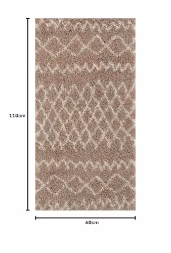 THE RUGS Moroccan Design Beige Living Room and Bedroom Rug, W/D/H: 60 x 110 x 3 cm – 2