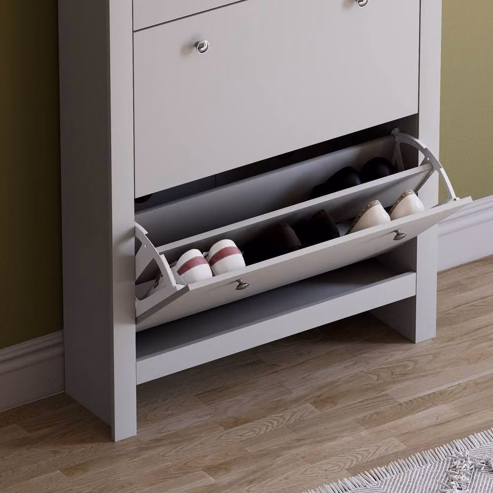 HD Designs Vida Designs Arlington Grey Shoe Cabinet with Doors and Drawers – 3