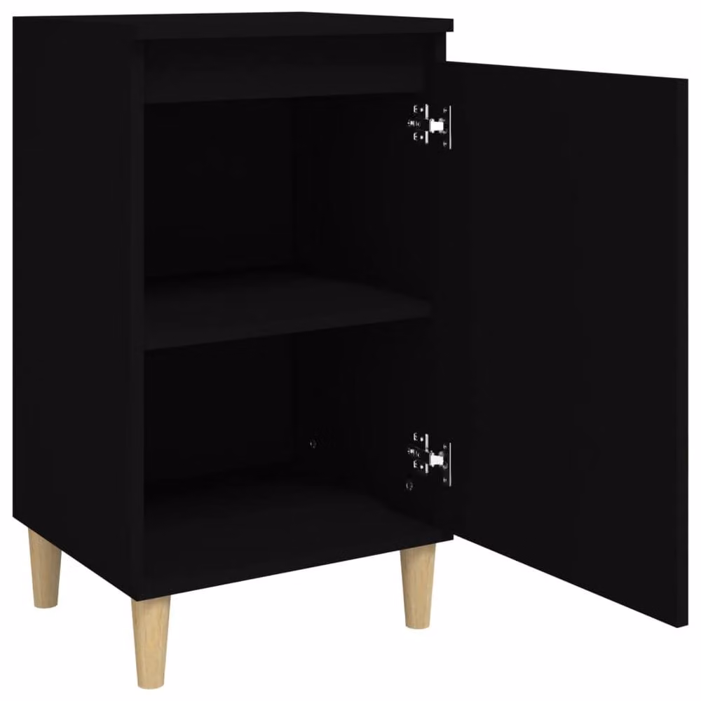 Berkfield Home Set of 2 Black Bedside Cabinets in Engineered Wood, W/D/H: 40 x 35 x 70 cm – 5