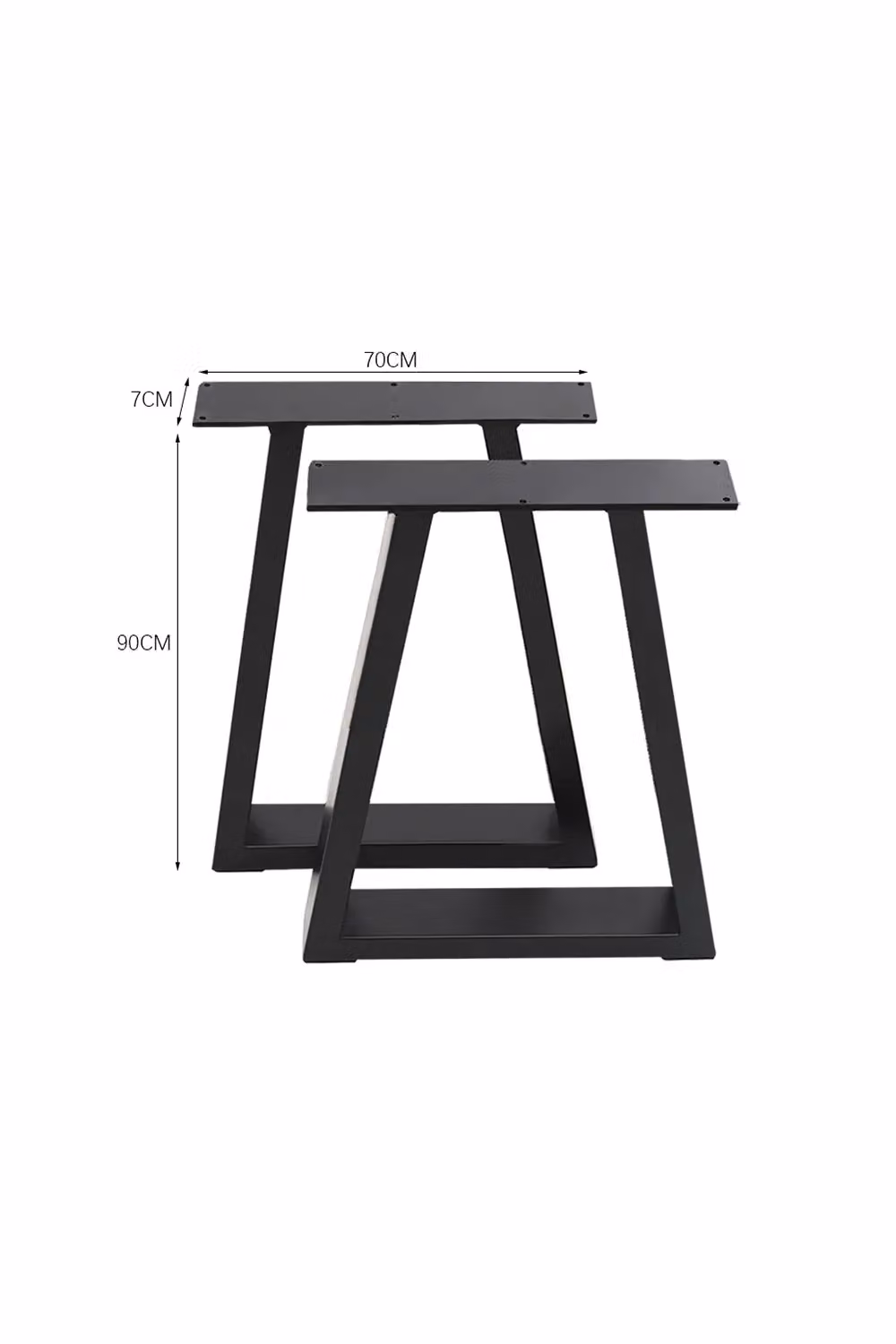 Living and Home Set of 2 Heavy Duty Industrial Steel Table Legs in Matt Black – 2