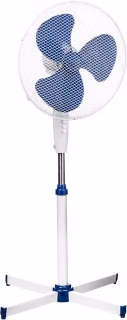Orsina Oscillating Floor Standing Fan in White and Blue