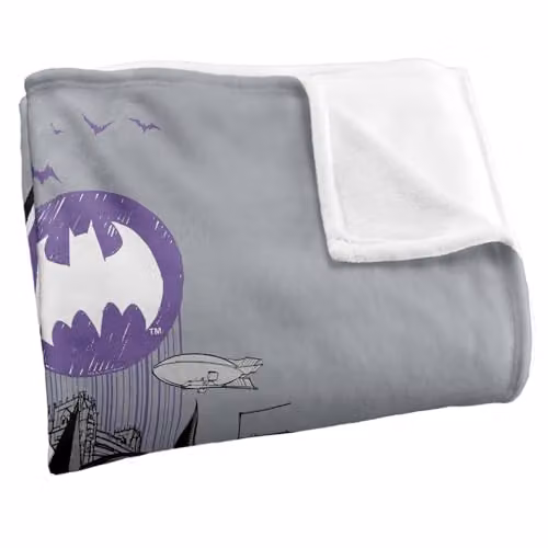 Warner Bros. Batman Purple Kanji Skyline Super Soft Fleece Throw Blanket, W: 152 cm, D: 127 cm – 2