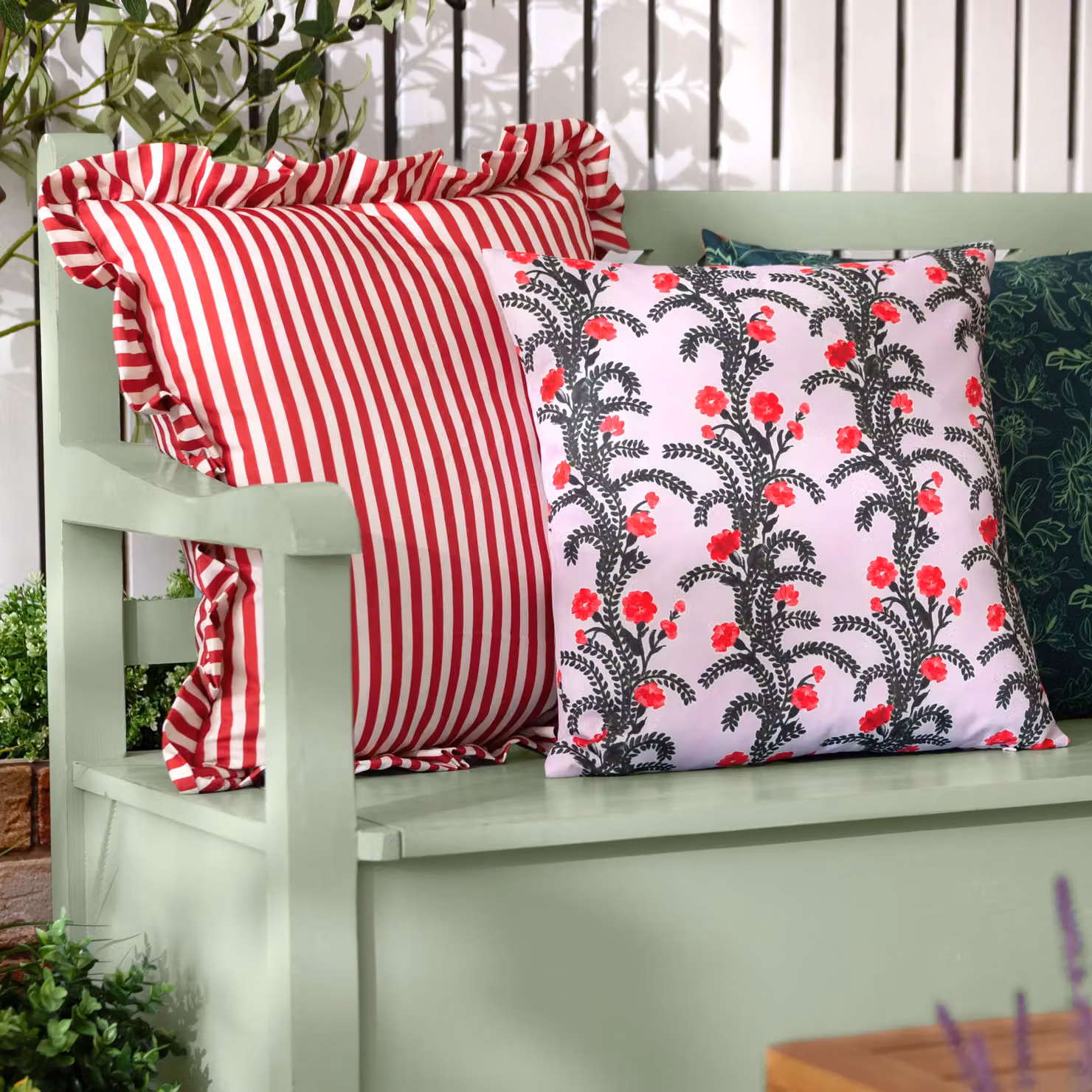 Wylder Nature Cassis Floral Printed Outdoor Square Cushion in Purple and Pink, W/D/H: 45 x 45 x 45 cm – 5