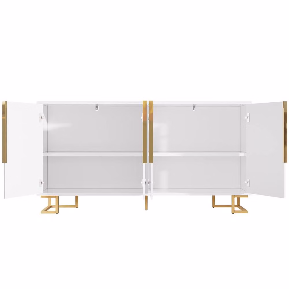 Matteo Modern Geometric White and Gold Sideboard – 5