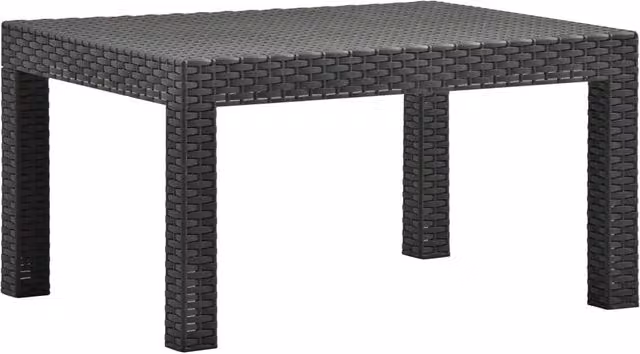 Berkfield Home Garden Table in Anthracite and Black PP Rattan, W/D/H: 58 x 58 x 41 cm – 1