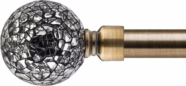 NewEdgeBlinds Extendable Mirrored Eyelet Metal Curtain Pole Set in Gold and Bronze, 160 cm