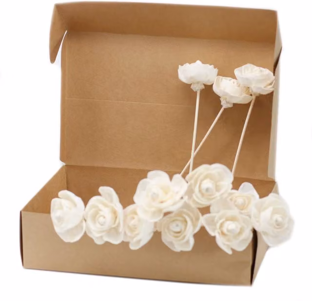 KDMK Natural Rose Floral Diffuser on Reeds in White