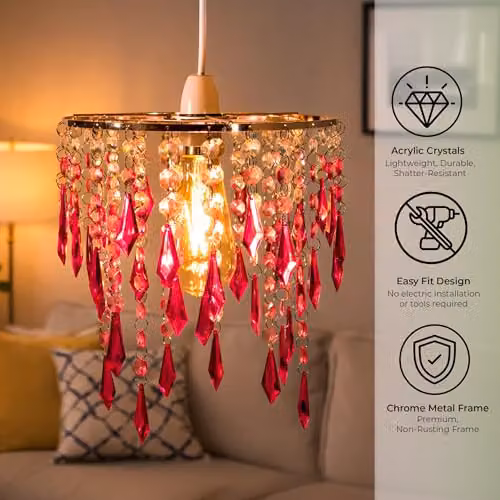 Innoteck Cherry Pink Acrylic Ceiling Pendant Light Shade – 3