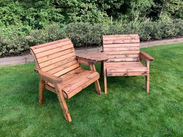 Charles Taylor Trading Grand Twin Set Angled Garden Furniture in Brown