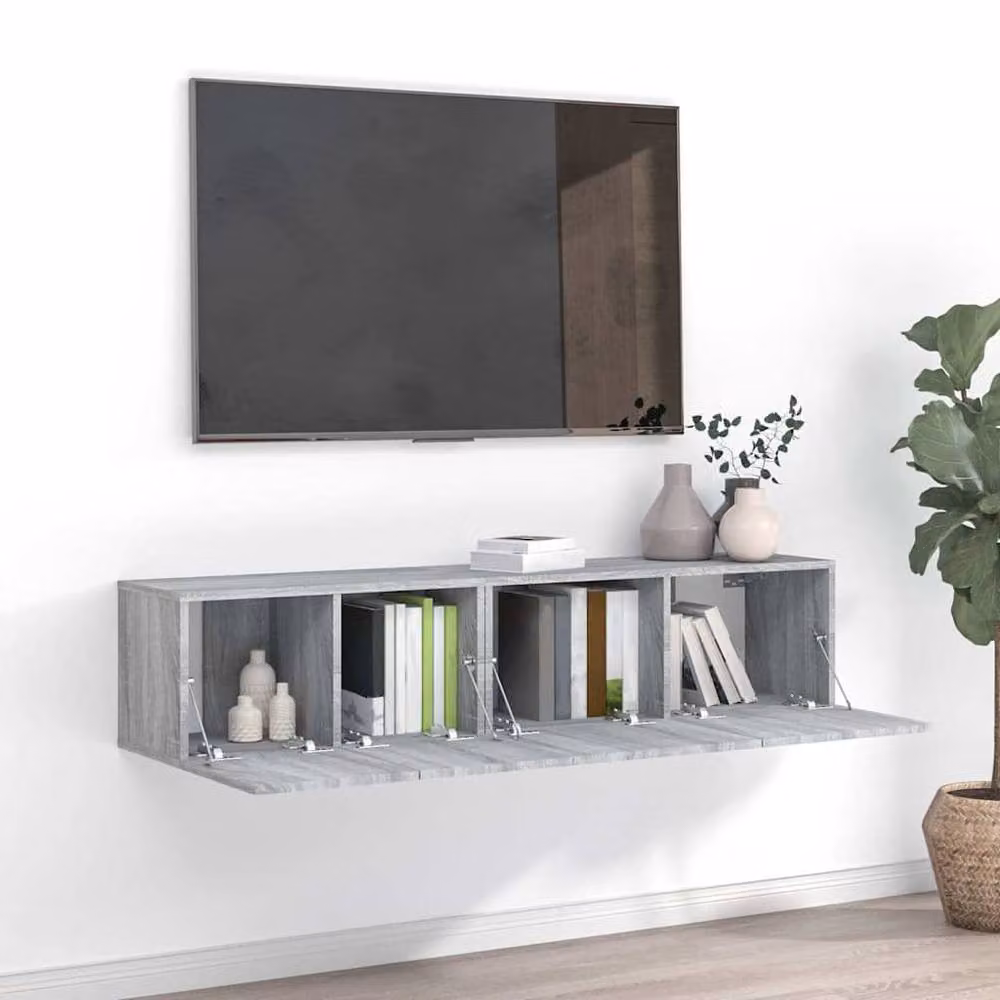 Berkfield Home Modern 2 Piece Grey Sonoma TV Cabinet Set – 2