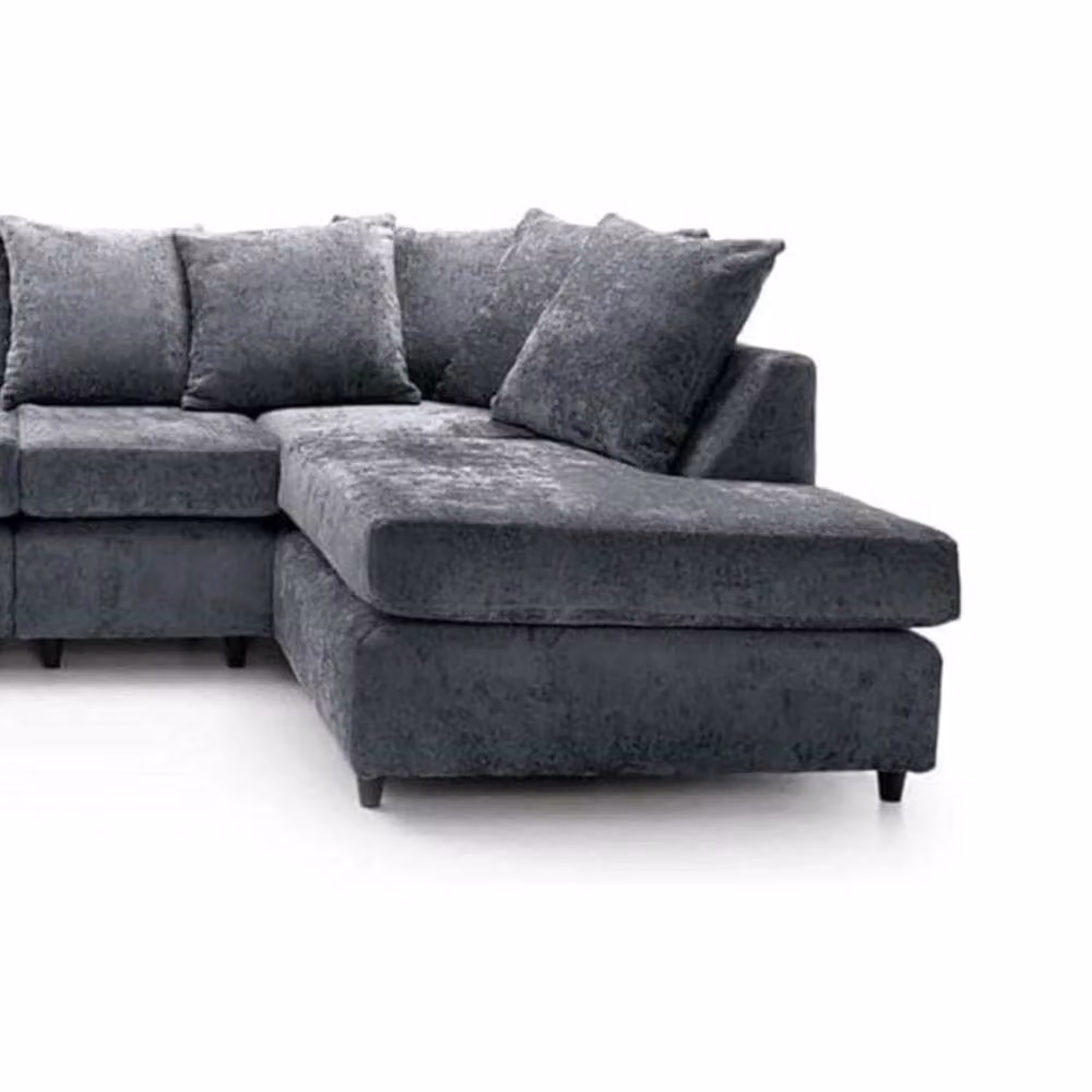 SNUG FURNITURE BIRMINGHAM LTD Ashton Grey Chenille 6 Seater U-Shaped Corner Sofa with Scatter Cushions – 2
