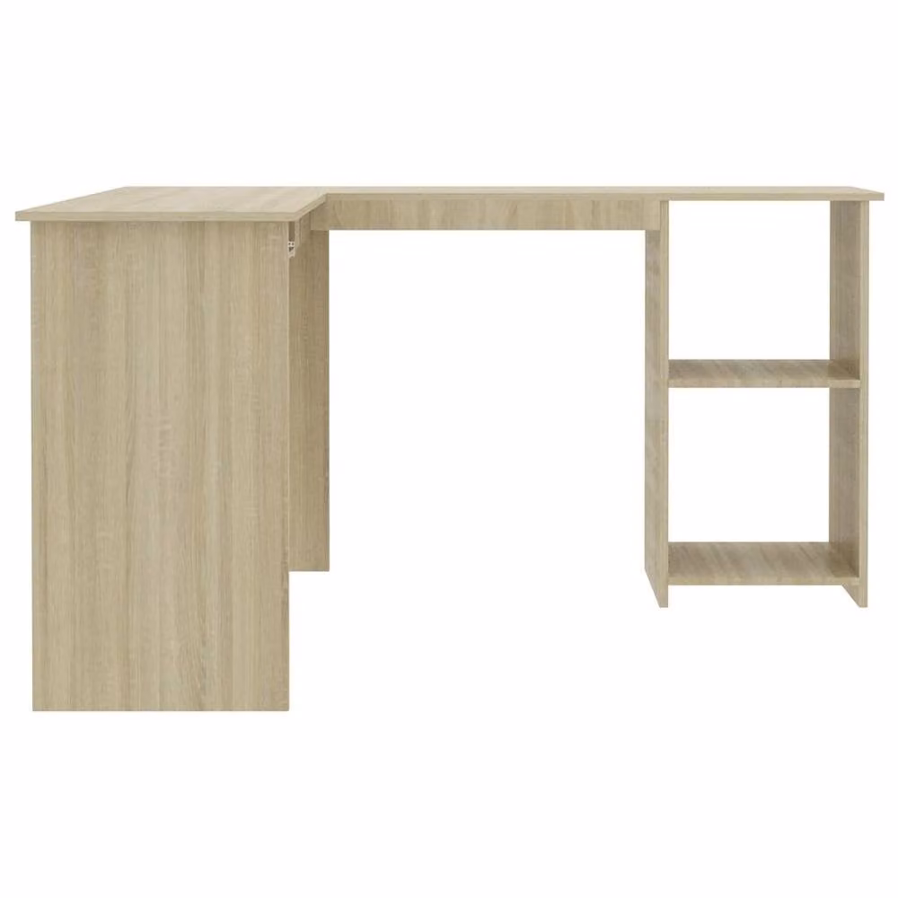 Berkfield Home L-Shaped Corner Desk in Sonoma Oak and Beige, W/D/H: 120 x 140 x 75 cm – 3