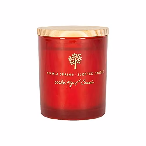 Nicola Spring Wild Fig and Cassis Scented Soy Wax Candle, Red, 130g