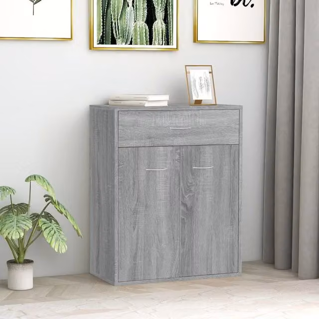 Berkfield Home Grey Sonoma Sideboard in Engineered Wood, W/D/H: 60 x 30 x 75 cm – 1