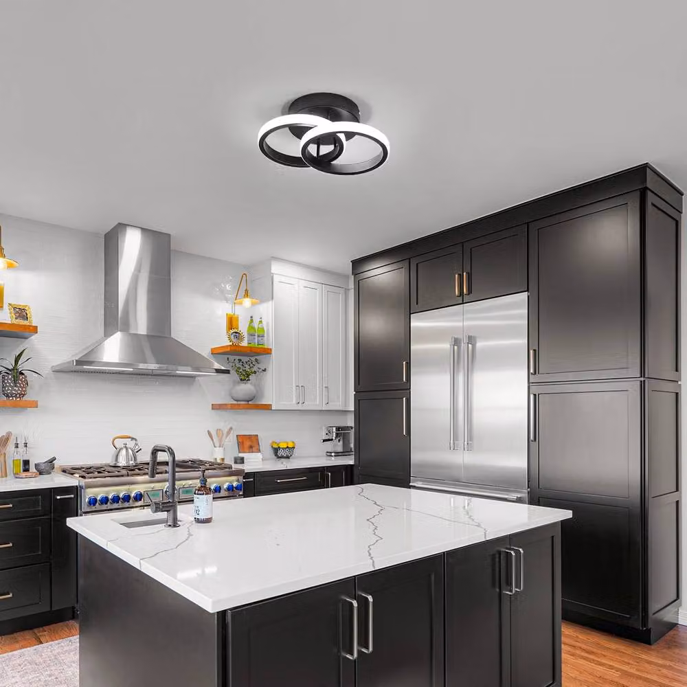 Pheashine Modern LED Ceiling Light, Black, Diameter: 25 cm, 6500K Cool White – 5