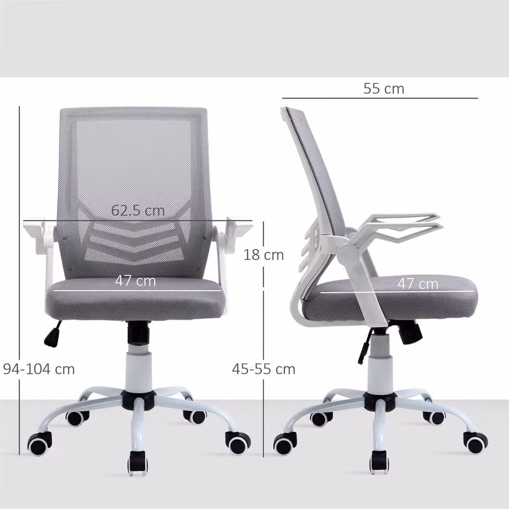 EONLION Grey Fabric Mesh Swivel Task Chair for Home Office – 2