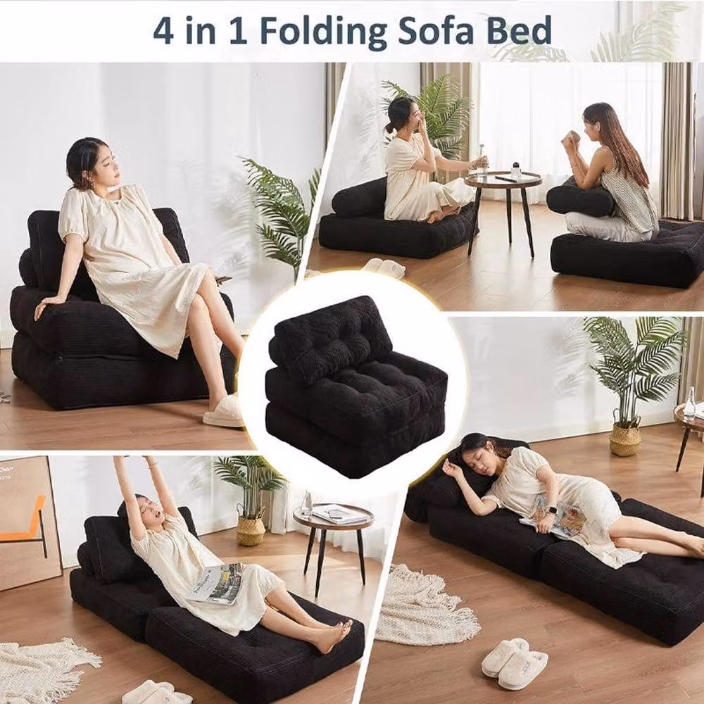 FORGEVIO 3-in-1 Convertible Sofa Bed and Foldable Couch in Black – 6