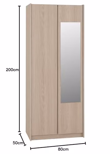 Seconique Paris 2 Door Mirrored Wardrobe in Ash Grey and Brown – 2