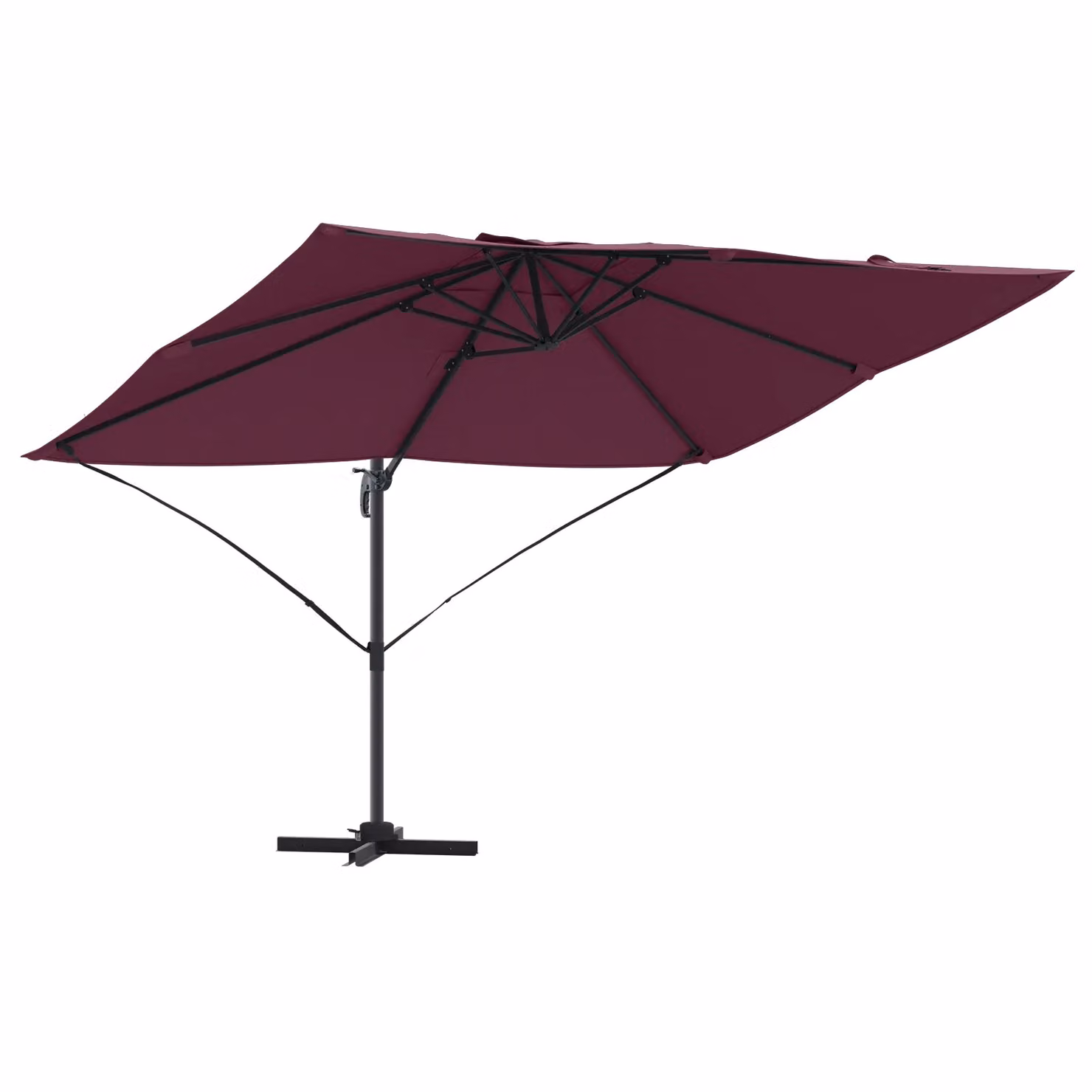 Berkfield Home Large Cantilever Umbrella in Bordeaux Red Polyester and Steel – 2