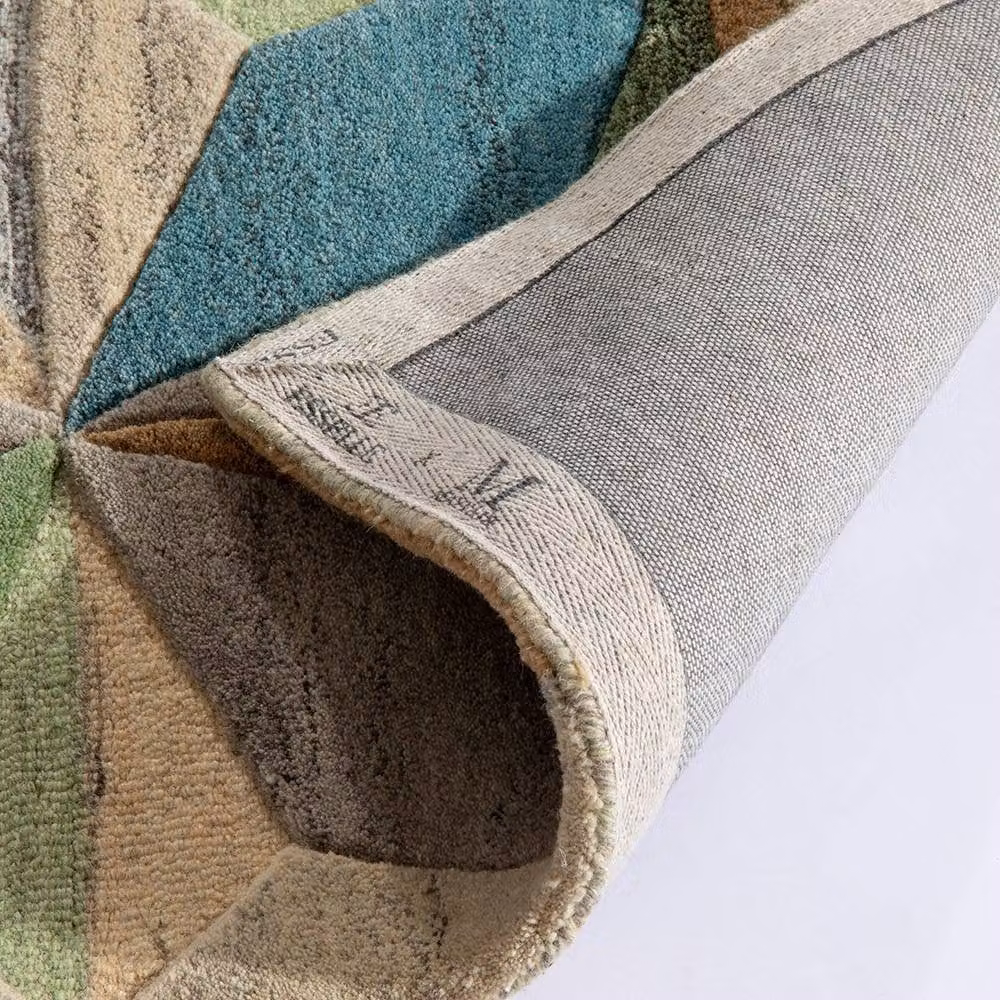 Arthouse Radiant Lilianna Embossed Geometric Wool Multi Rug W: 200 cm, L: 290 cm – 2