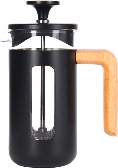La Cafetiere Pisa Glass Cafetiere with Stainless Steel Frame, Black and Transparent, Diameter: 11.3 cm