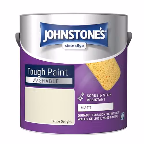 Johnstone's Washable Matt Wall and Ceiling Paint in Taupe Delight, 2.5L – 1