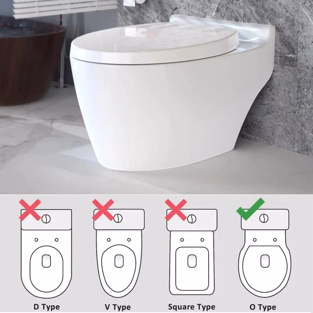 Hinsinc Luxury Oval White Soft Close Toilet Seat with Heavy Duty Plastic Construction – 2