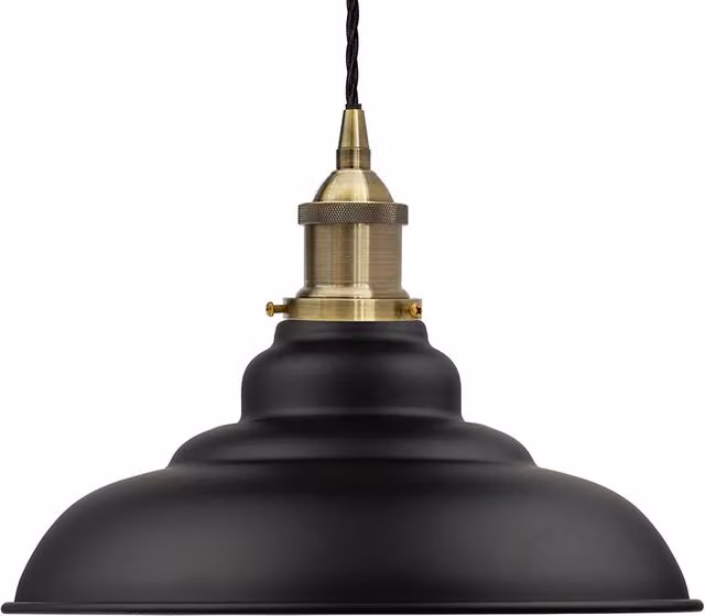 SE Home St Edmund's Pendant Light in Matt Black and Antique Brass