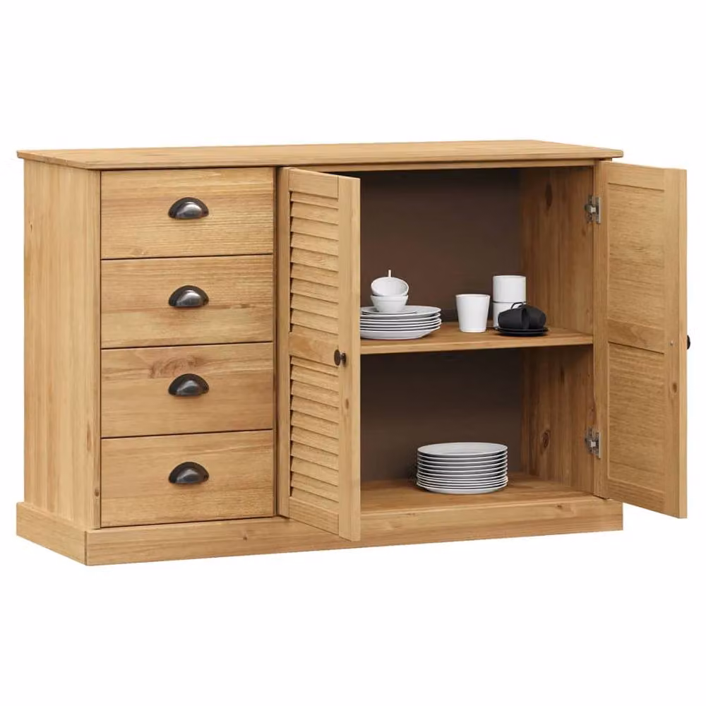 Berkfield Home VIGO Sideboard with Drawers in Light Brown Solid Pine, W/D/H: 113 x 40 x 75 cm – 2
